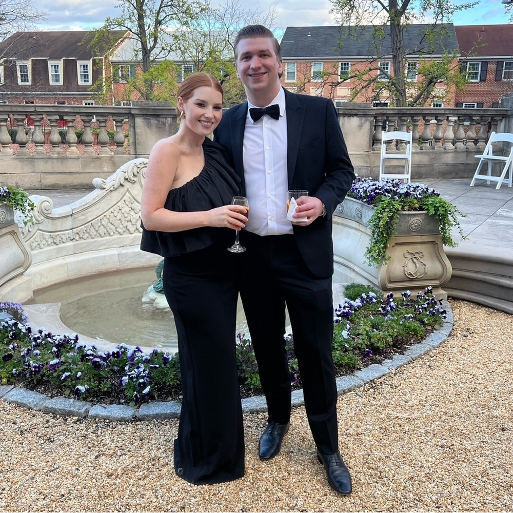 Badgley Mischka black evening dress